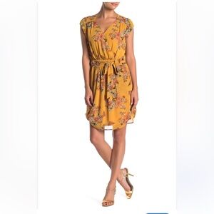 DR2 Mustard Floral Mini Dress